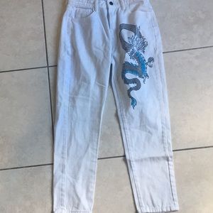 Blue dragon white jeans